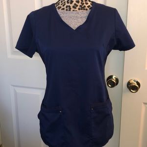 Healing Hands Purple label scrub top Navy small
